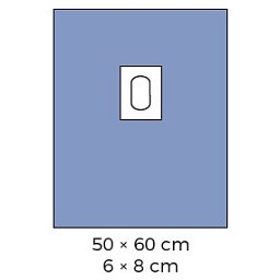 Obrázek pro produkt Rouška dvouvrstvá 50 × 60 cm s adhezivním otvorem 6 × 8 cm