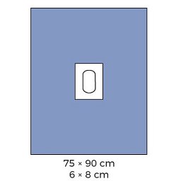 Obrázek pro produkt Rouška dvouvrstvá 75 × 90 cm s adhezivním otvorem 6 × 8 cm